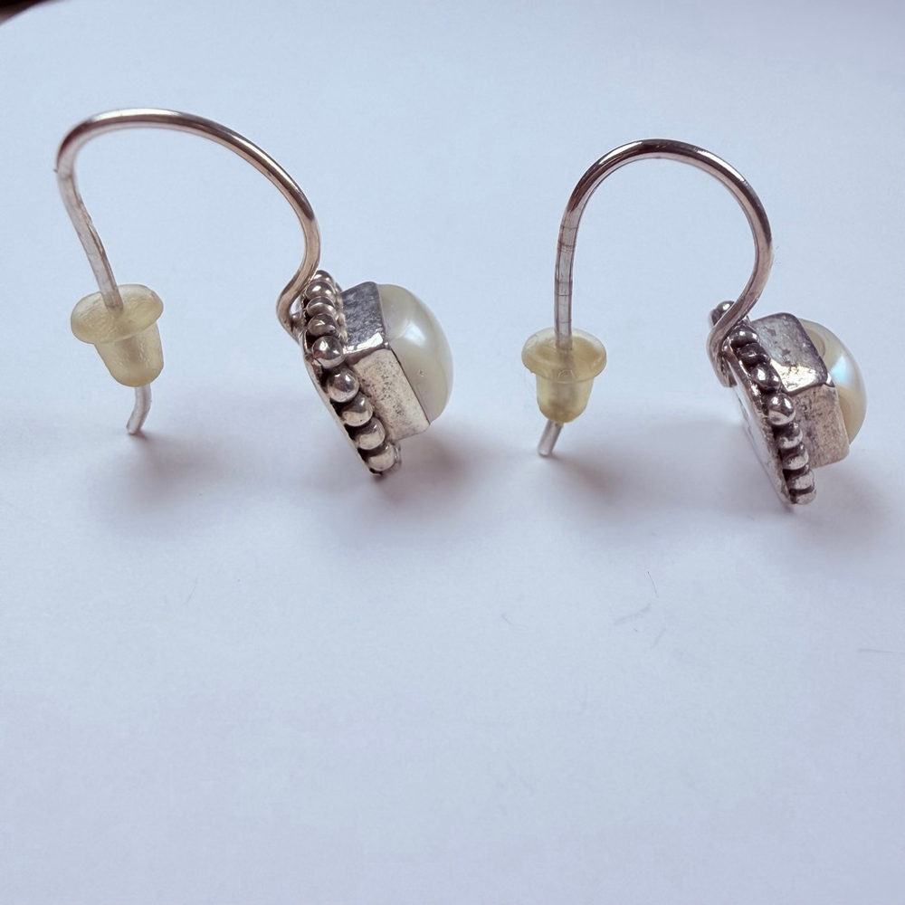 Silpada Pearl Button Square Dot Frame Sterling Si… - image 3